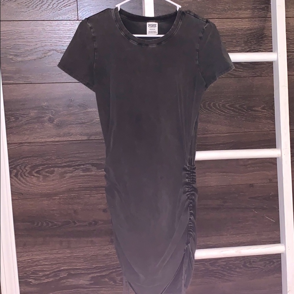 PINK Distressed wash tunic dress